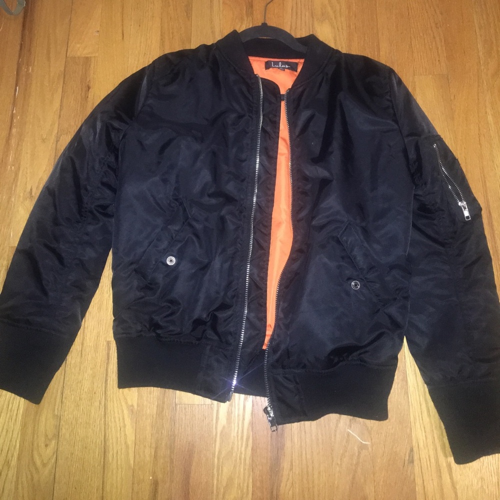 Black/ Orange bomber jacket